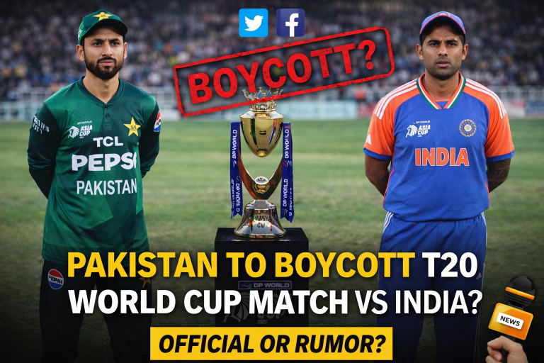 Pakistan to Boycott T20 World Cup Match vs India