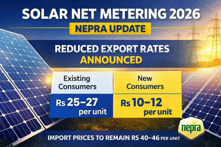 NEPRA Reduces Solar Net Metering Export Rates for 2026