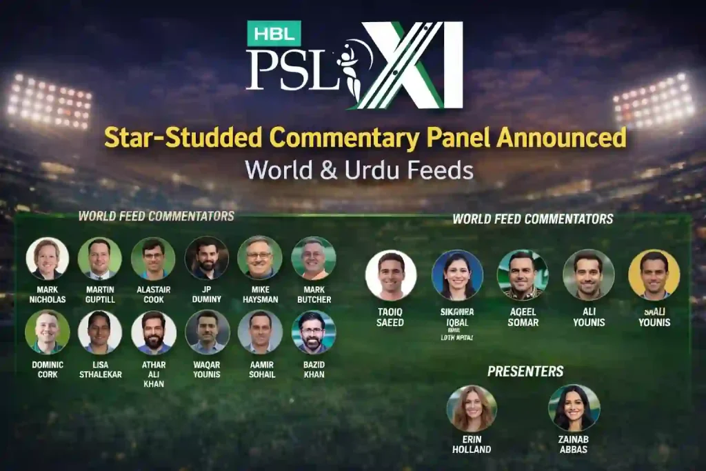 HBL PSL 11 Commentators & Presenters List