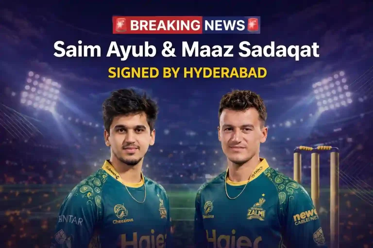 Saim Ayub & Maaz Sadaqat Signed by Hyderabad