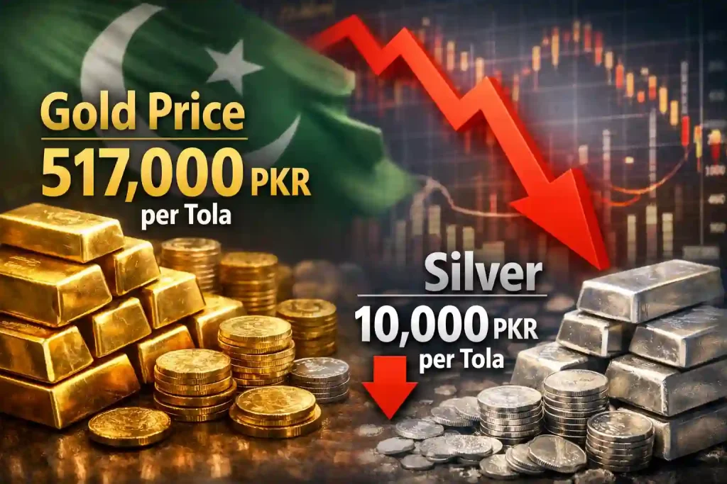 Gold Price Falls Rs. 4000 Per Tola in Pakistan – Latest Gold and Silver Rates