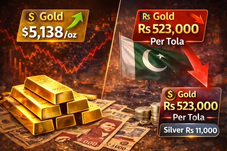 Pakistan Gold Rate Ends Near Rs 523000 Per Tola Amid Global Rise