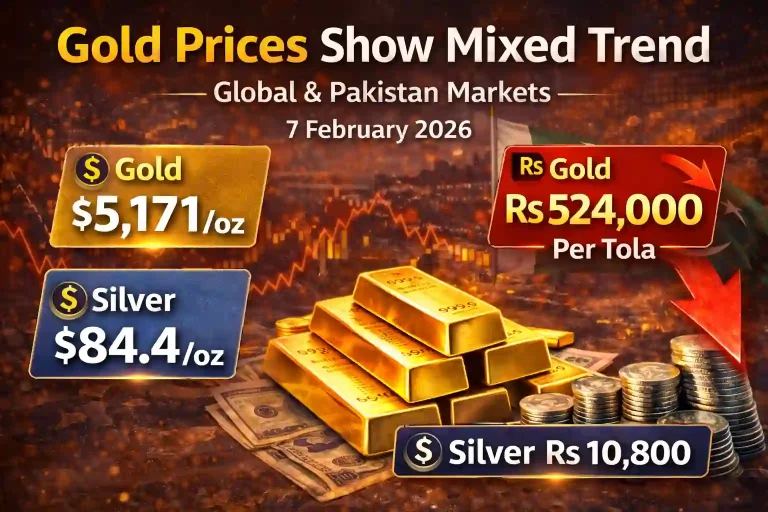 Gold Prices Close Higher Globally but Fall Slightly in Pakistan