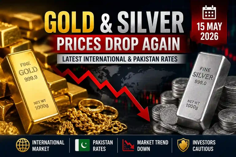 Gold and Silver Prices Fall in International Market – Latest Pakistan Rates on 15 May 2026