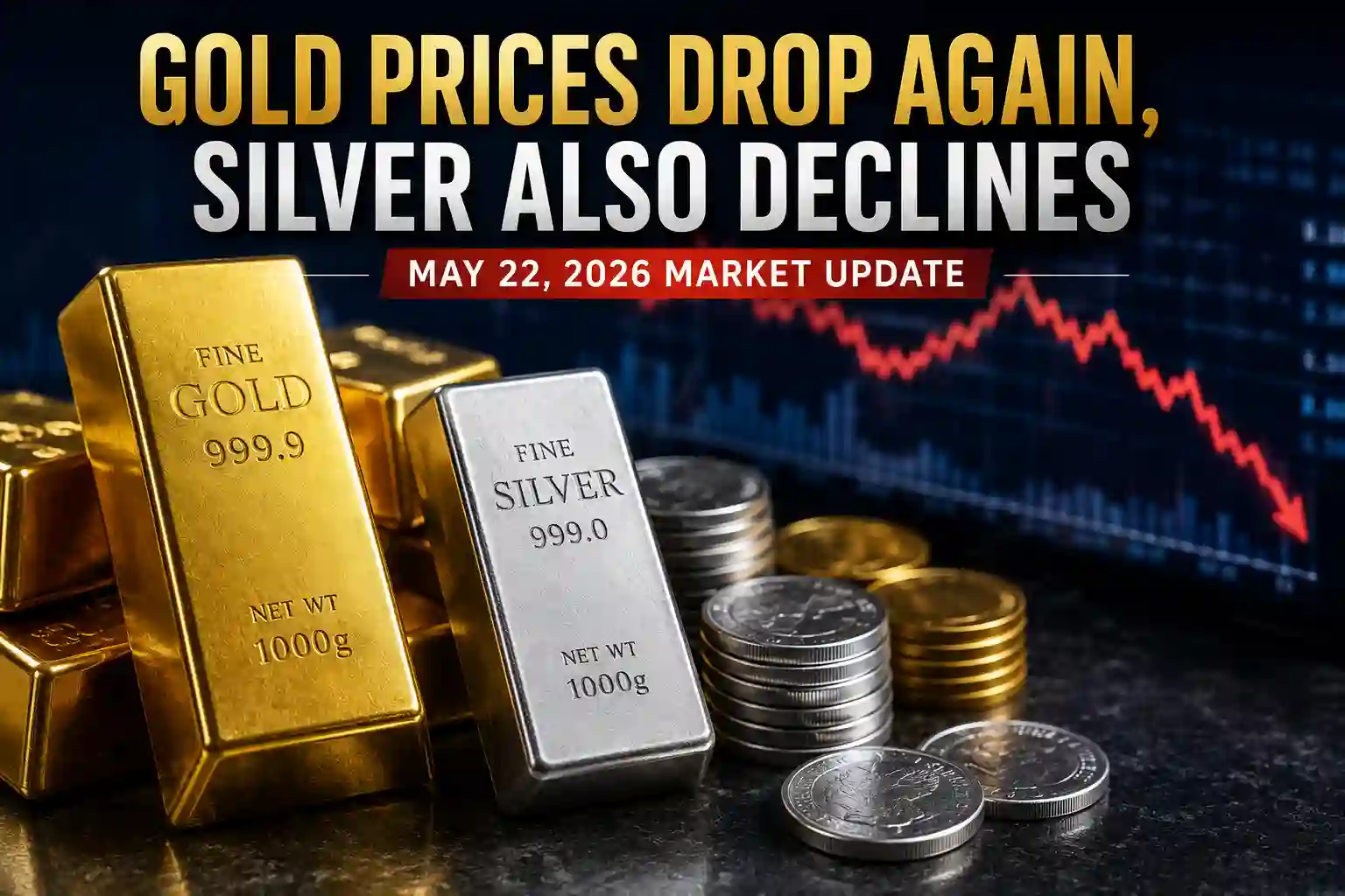 Gold and Silver Prices Fall Further on May 22, 2026