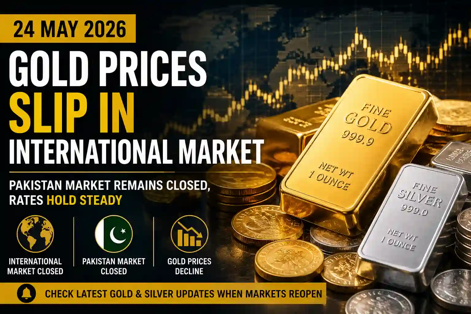 International Gold Market Falls Sharply During Weekend Closure