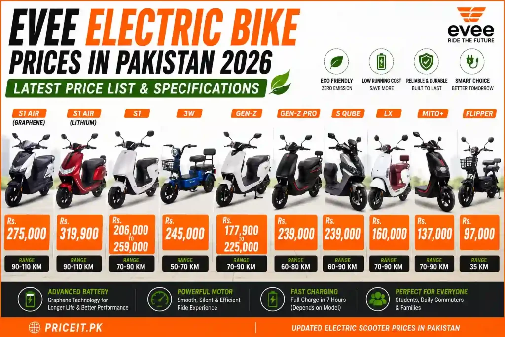 Evee Electric Bike Prices in Pakistan