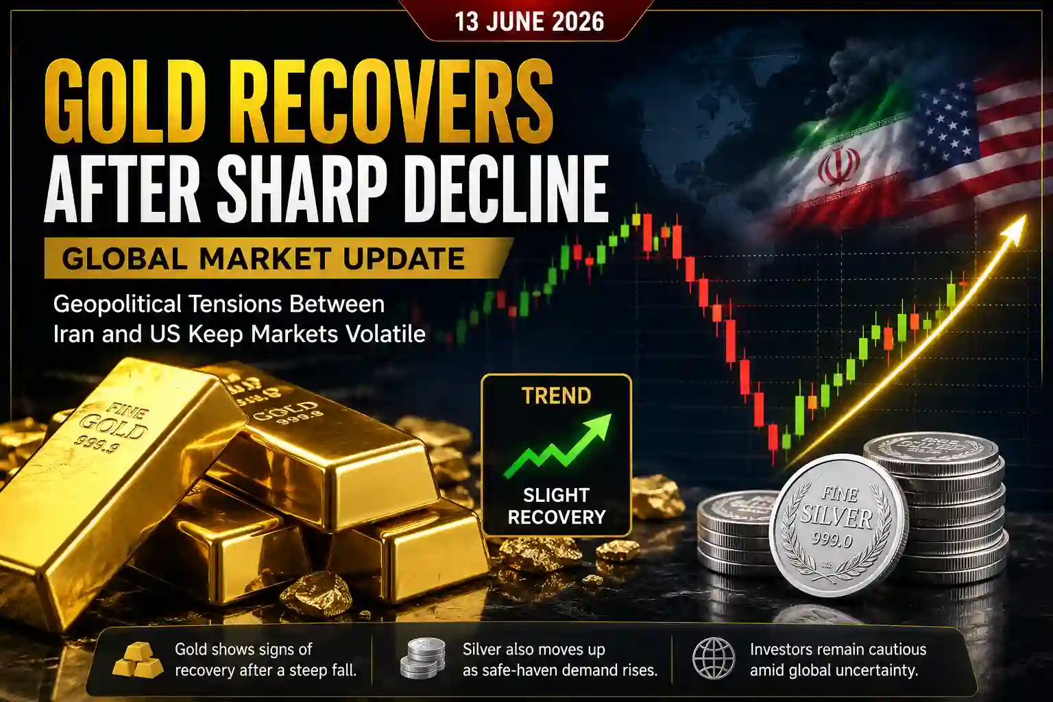 Gold Rebounds After Sharp Drop — June 13, 2026