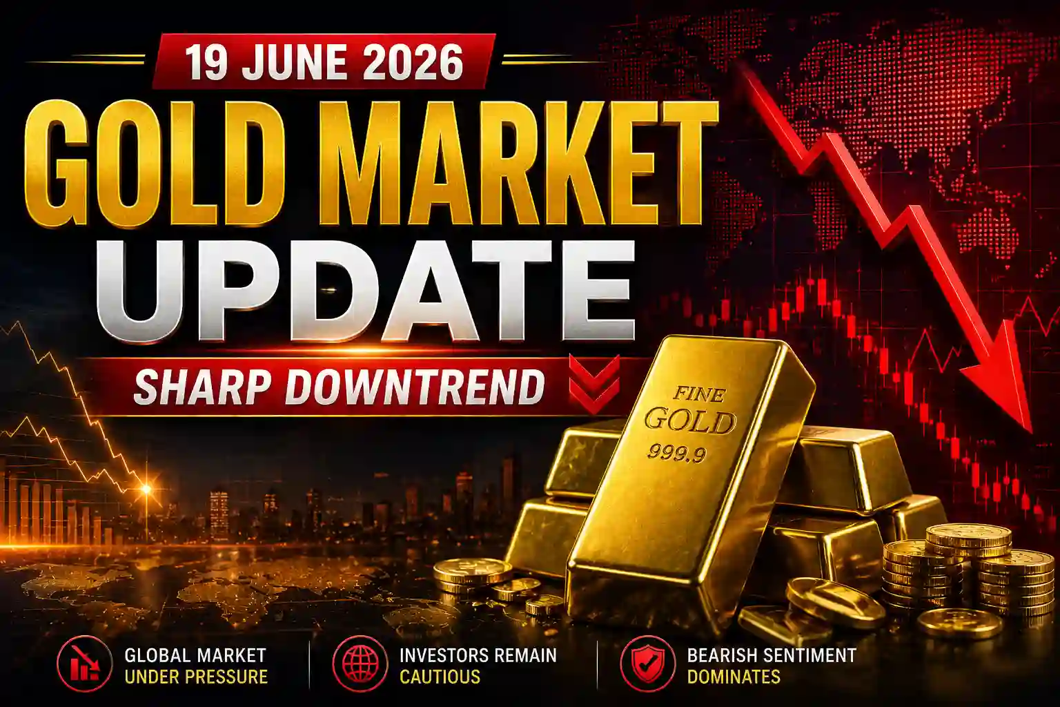 Gold Market Suffers Sharp Losses as Downtrend Deepens on June 19, 2026