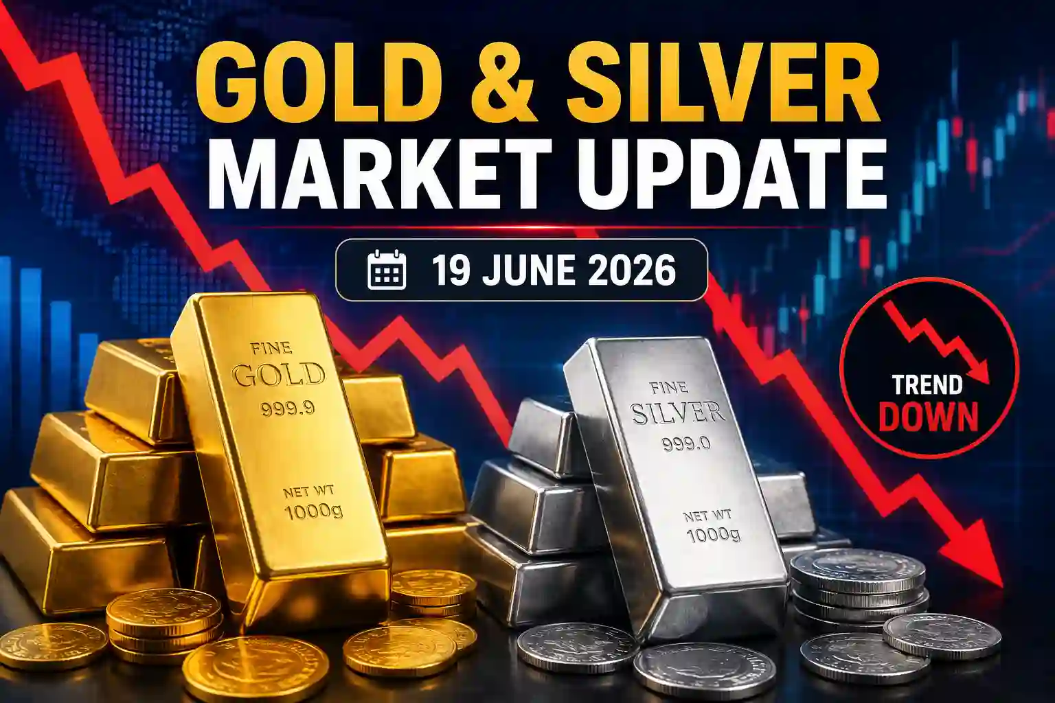 Gold and Silver Prices Tumble Across Global Markets on June 19, 2026