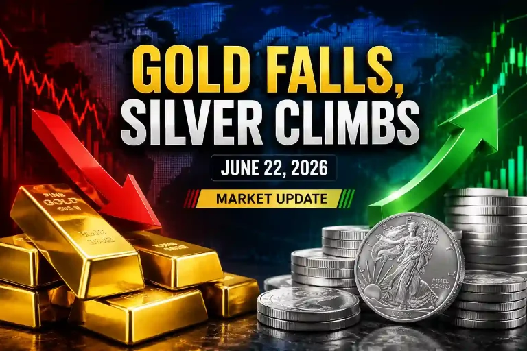 Gold Extends Losses While Silver Posts Gains on June 22
