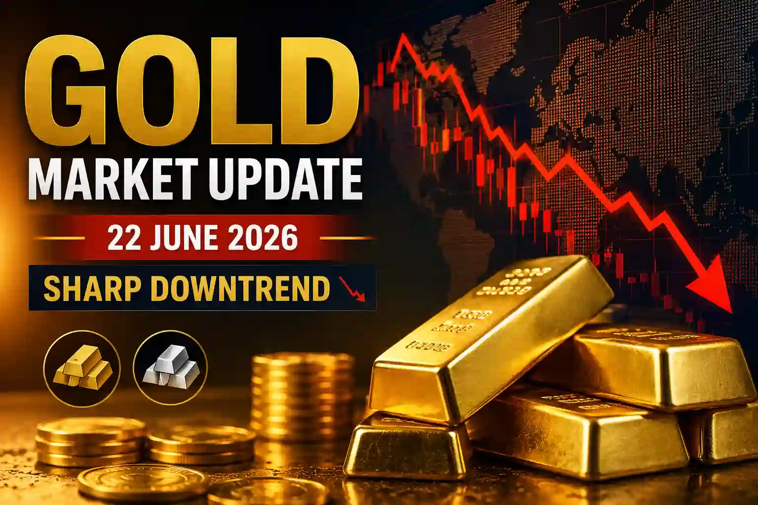 Gold Prices Record Sharp Decline While Silver Extends Losses – June 22, 2026 Market Update