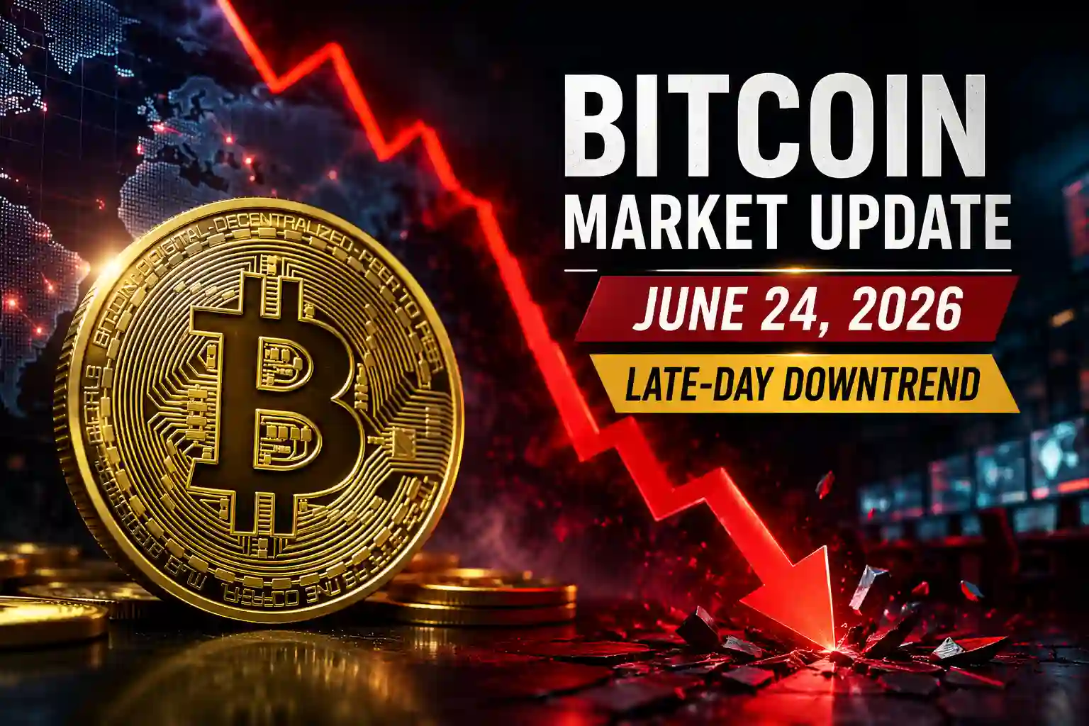 Bitcoin Drops Sharply Late on June 24 as Market Sentiment Weakens