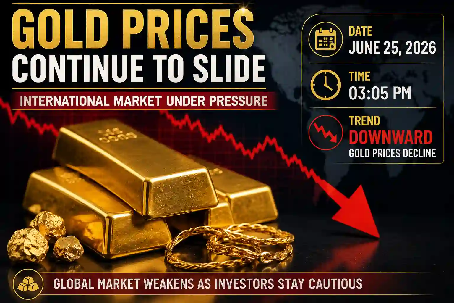 Gold Prices Slip Again During Afternoon Trading on June 25