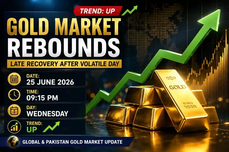 Gold Market Turns Positive After Sharp Early Losses on June 25