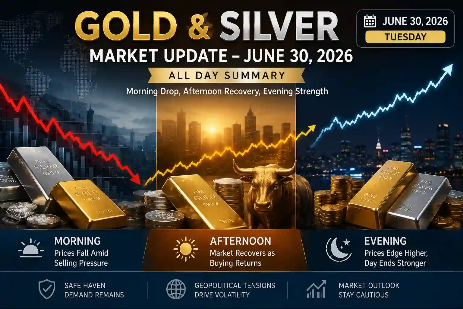Gold & Silver Market Update – June 30, 2026 | Full Day Summary