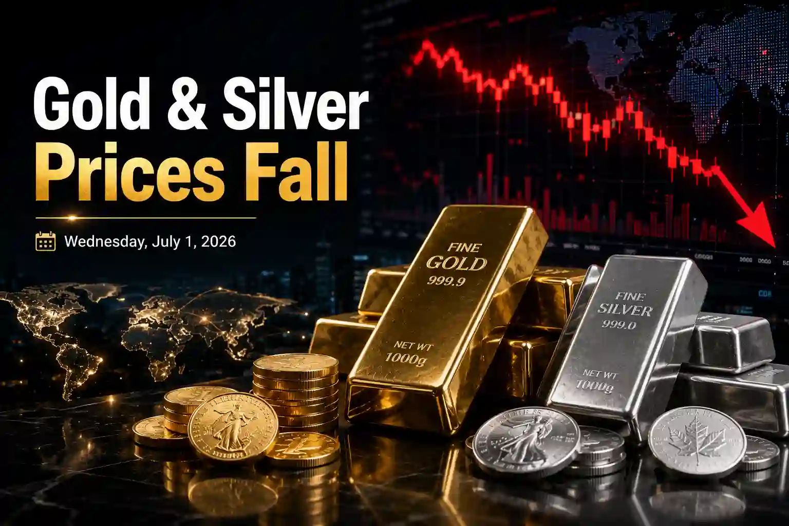 Gold Prices Drop Again in Afternoon Trading – International and Pakistan Markets Update for July 1, 2026