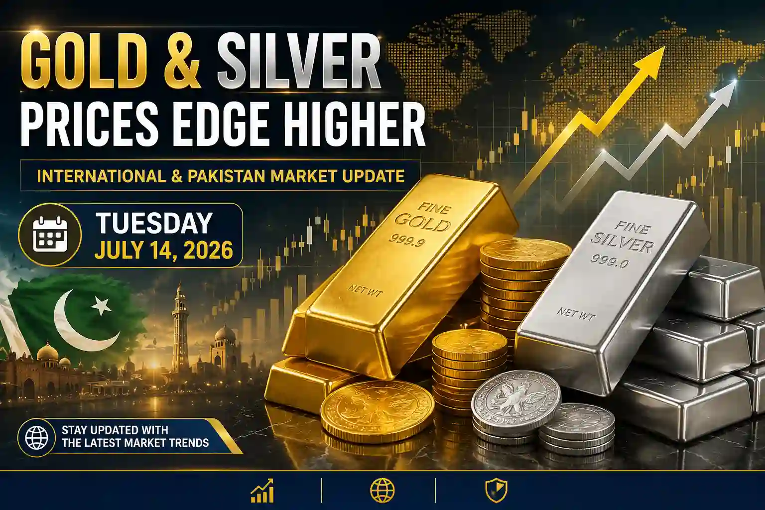Gold Prices Rise Slightly as Silver Moves Higher – Market Update | July 14, 2026