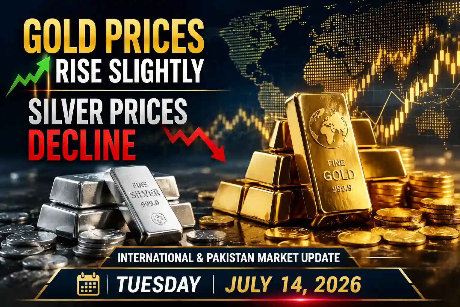 Gold Prices Rise Slightly While Silver Falls – July 14, 2026 Market Update