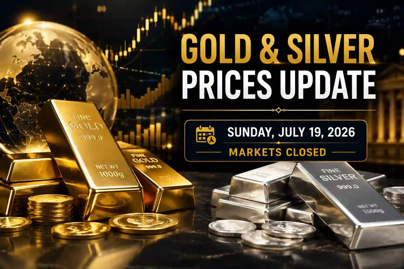 Gold and Silver Prices End the Week Higher as Markets Remain Closed – Sunday, July 19, 2026