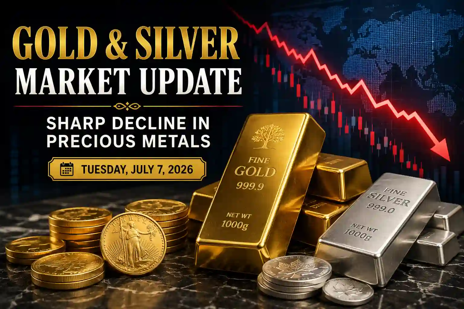 Gold Prices Drop Sharply as Global Market Slides; Silver Also Extends Losses – July 7, 2026