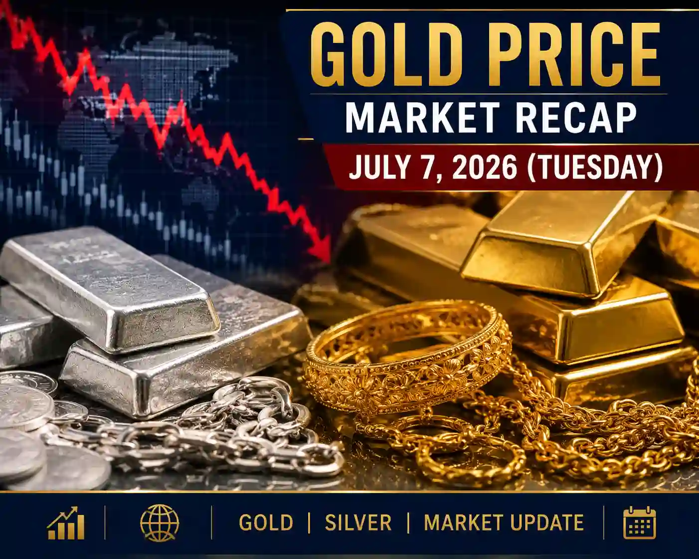 Gold Prices Stay Under Pressure Throughout the Day – Full Market Recap for July 7, 2026