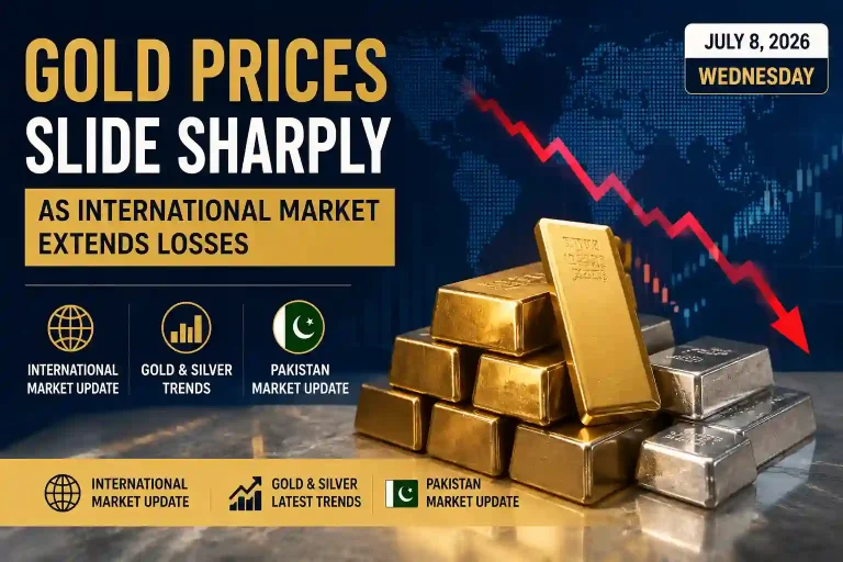 Gold Prices Slide Sharply as International Market Extends Losses – July 8, 2026 Afternoon Update