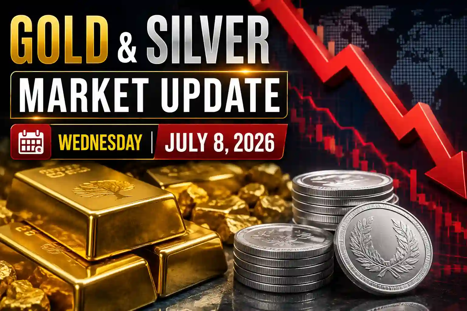 Gold and Silver Prices Reverse Sharply After Early Gains on July 8, 2026